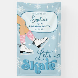 アイススケートで滑る誕生日ウィンタースケートパーティー歓迎 横断幕
