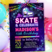 アイススケートで滑る誕生日パーティーの招待状 招待状