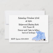 アイススケートで滑る誕生日パーティーへの招待 招待状 (裏面)