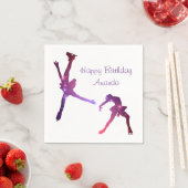 アイススケートで滑る誕生日パーティーナプキン（スター） スタンダードカクテルナプキン (インサイチュ)