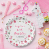 アイススケートで滑る誕生日パーティーピンク ペーパープレート (パーティー)