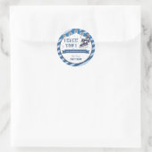 アイススケートで滑る誕生日パーティーブルーありがとう好意 ラウンドシール (バッグ)