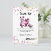 アイススケートで滑る誕生日パーティー – 冬の誕生日 サンキューカード (スタンド正面)