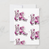 アイススケートで滑る誕生日パーティー – 冬の誕生日 サンキューカード (裏面)