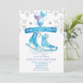 アイススケートで滑る誕生日パーティー 招待状 (スタンド正面)