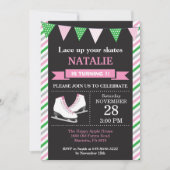 アイススケートで滑る誕生日招待状1st誕生日パーティー 招待状 (正面)