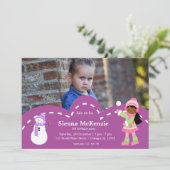 アイススケートで滑る誕生日 招待状 (スタンド正面)