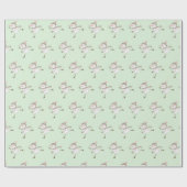 アイススケートで滑る雪だるまグリーン ラッピングペーパー (フラット)