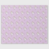 アイススケートで滑る雪だるま紫 ラッピングペーパー (フラット)