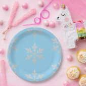 アイススケートで滑る雪片誕生日 ペーパープレート (パーティー)