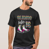 アイススケートで滑る16th誕生日姿スケート – Gliding I Tシャツ (正面)