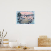 アイススケートで滑る&スノーフレークbyシャロンシャーペ ポスター (キッチン)