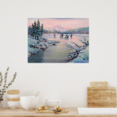 アイススケートで滑る&スノーフレークbyシャロンシャーペ ポスター (キッチン)