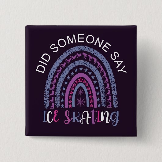 アイススケートで滑る 缶バッジ (正面)