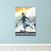 アイススケートで滑る- PLMオリンピックプロモーションポスター キャンバスプリント (インサイチュ (ウッドフロア))