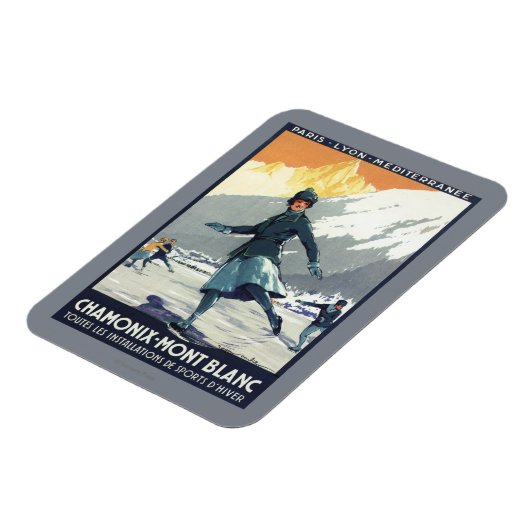 アイススケートで滑る- PLMオリンピックプロモーションポスター マグネット (左側)