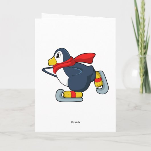 アイススケートとアイススケートを履くペンギン.PNG カード (裏面)