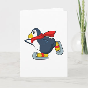 アイススケートとアイススケートを履くペンギン.PNG カード