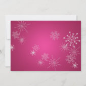 アイススケートとスノーフレークスピンク誕生日 招待状 (裏面)