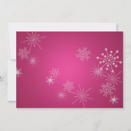 アイススケートとスノーフレークスピンク誕生日 招待状 (裏面)