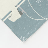 アイススケートとスノーフレーク模様 フリースブランケット (角)