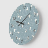 アイススケートとスノーフレーク ラージ壁時計 (傾斜)