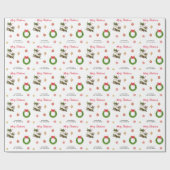 アイススケートとリースクリスマスラッピング紙 ラッピングペーパー (フラット)