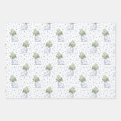 アイススケートと雪の結晶クリスマス ラッピングペーパーシート (正面3)