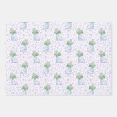 アイススケートと雪の結晶クリスマス ラッピングペーパーシート (正面2)