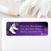 アイススケートと雪の結晶（紫） ラベル (インサイチュ)