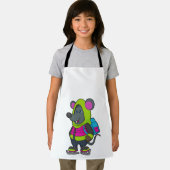 アイススケートとBackpack.pnを使用したスケートで滑るでマウス エプロン (インサイチュ)