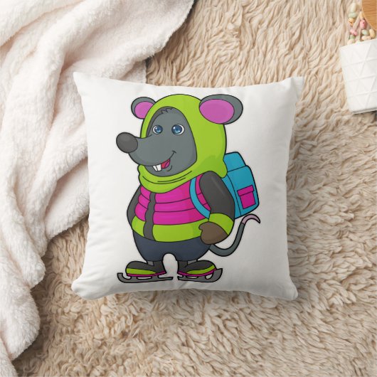 アイススケートとBackpack.pnを使用したスケートで滑るでマウス クッション (ブランケット)