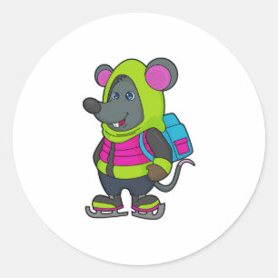 アイススケートとBackpack.pnを使用したスケートで滑るでマウス ラウンドシール