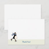 アイススケートのお礼カード ノートカード (正面/裏面)