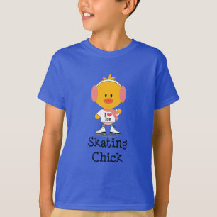 アイススケートのひよこはオーガニックなTシャツをからかいます Tシャツ