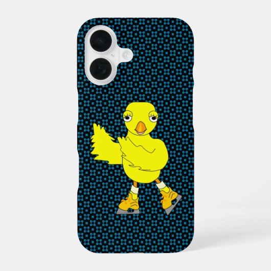 アイススケートのひよこ iPhone 16ケース (裏面)