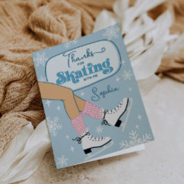 アイススケートのウィンターバースデーパーティー サンキューカード サンキューカード