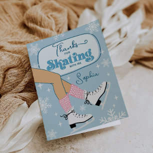 アイススケートのウィンターバースデーパーティー　サンキューカード サンキューカード