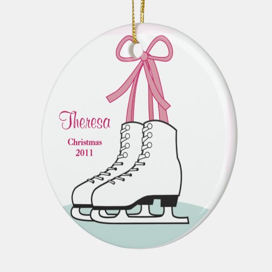 アイススケートのクリスマスのオーナメント セラミックオーナメント (左)