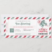 アイススケートのクリスマスギフト券 招待状 (正面)