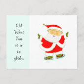 アイススケートのクリスマスホリデーカード シーズンポストカード (正面)