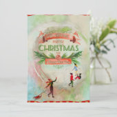 アイススケートのクリスマス クラシックカード 冬のワンダーランドをテーマに シーズンカード (スタンド正面)