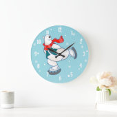 アイススケートのシロクマ ラージ壁時計 (ホーム)