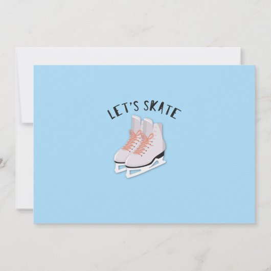 アイススケートのスケートの青い写真の誕生会の招待 招待状 (裏面)