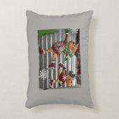 **アイススケートのトナカイ** クリスマス アクセントクッション (正面(垂直))