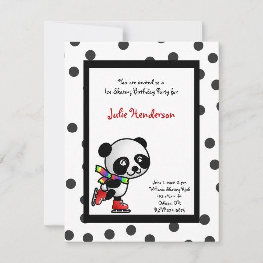 アイススケートのパーティの招待状 招待状 (正面)