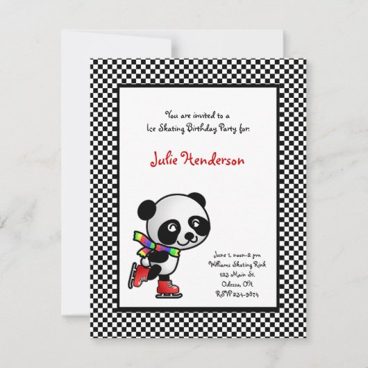 アイススケートのパーティの招待状 招待状 (正面)