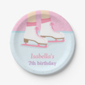 アイススケートのリンクの女の子の誕生会の供給 ペーパープレート (正面)