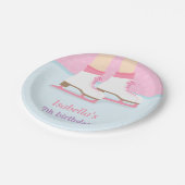 アイススケートのリンクの女の子の誕生会の供給 ペーパープレート (アングル)