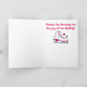 アイススケートの先生の感謝: ありがとう サンキューカード (内部)